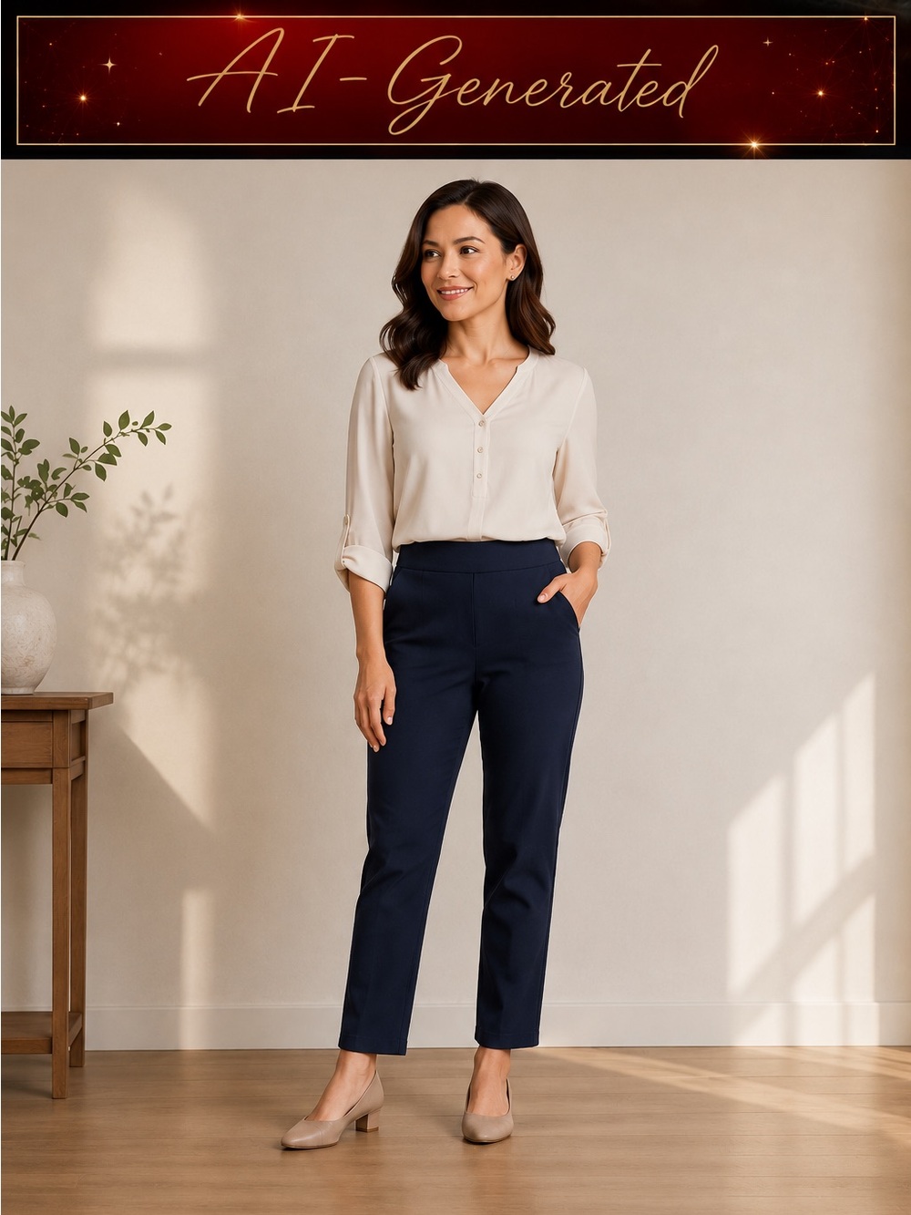 Allison Daley Petites Women's Navy Straight Seasonal Basic Size 12P